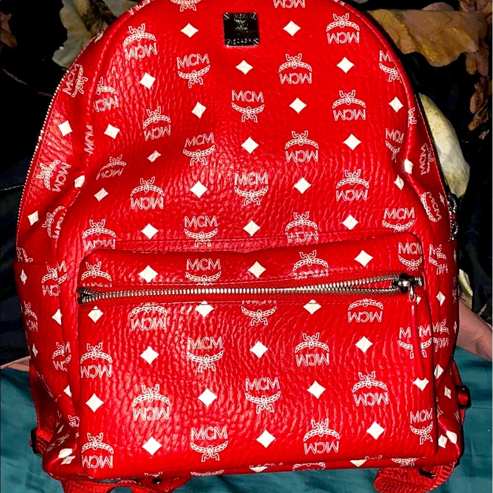 red McM backpack